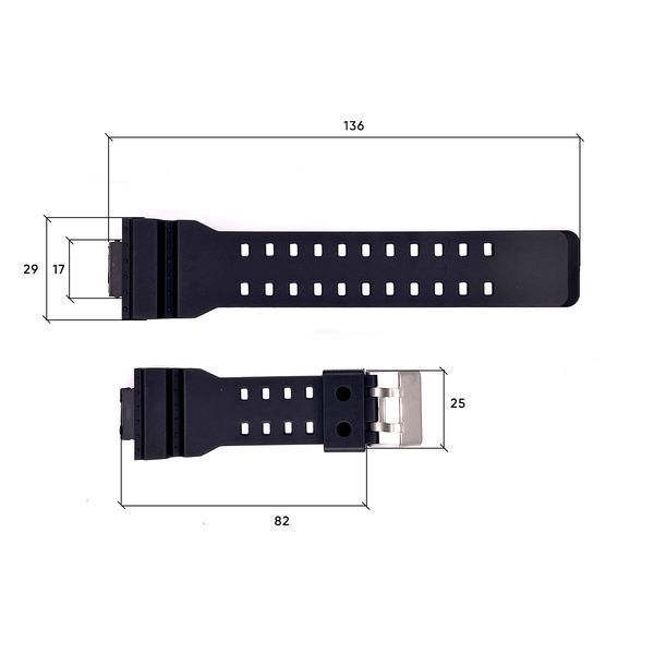 Ремінець для годинника Skmei 1283/1277/1384BK Black 1005 фото
