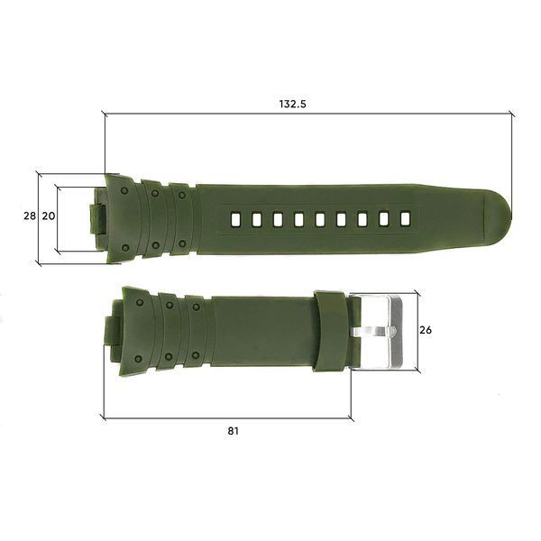 Ремінець для годинника Skmei 1416/1418/1267/1285/1293/1426/1866/1894AG Army Green 1025 фото